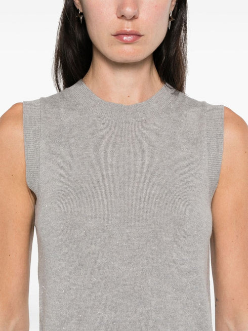 metallic-threading top